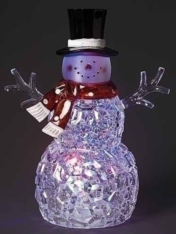 12"H LED SNOWMAN ROTATE LITE ACRYLIC
