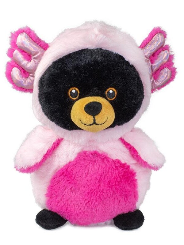 8" Black Bear in Axolotl Costume