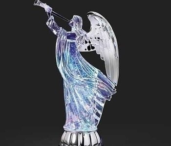 12"H LIGHTED SWIRL ANGEL MULTI-COLOR LIGHTS