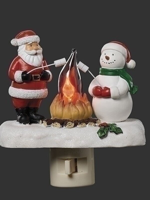 4"H SANTA AND SNOWMAN FLICKER NIGHTLIGHT