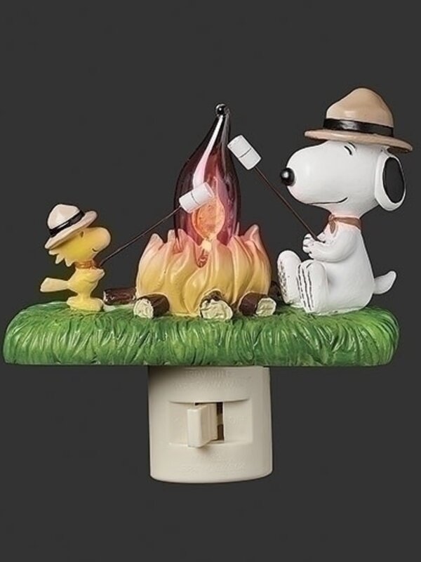 4"H SNOOPY WOODSTOCK CAMPFIRE NIGHTLIGHT
