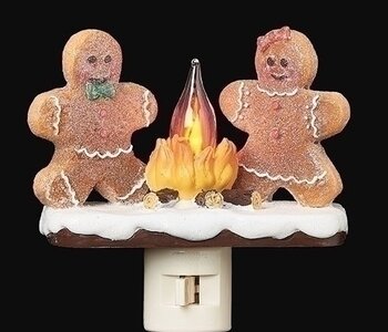 4.5"H GINGERBREAD CAMPFIRE NIGHT LIGHT