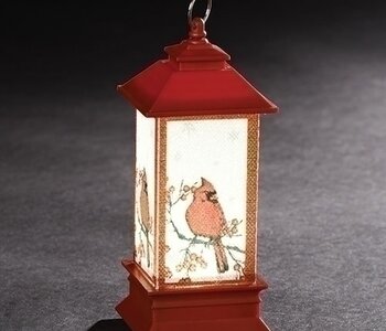 5"H LED LANTERN W/CARDINAL