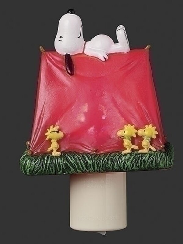 5"H LIGHTED REVEAL TENT SNOOPY NIGHT-LIGHT