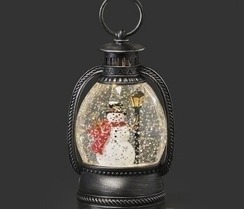 6"H LIGHTED SNOWMAN SHIMMER LANTERN
