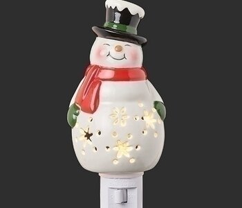 6.5"H SNOWMAN NIGHTLIGHT W/SNOWFLAKE BELLY