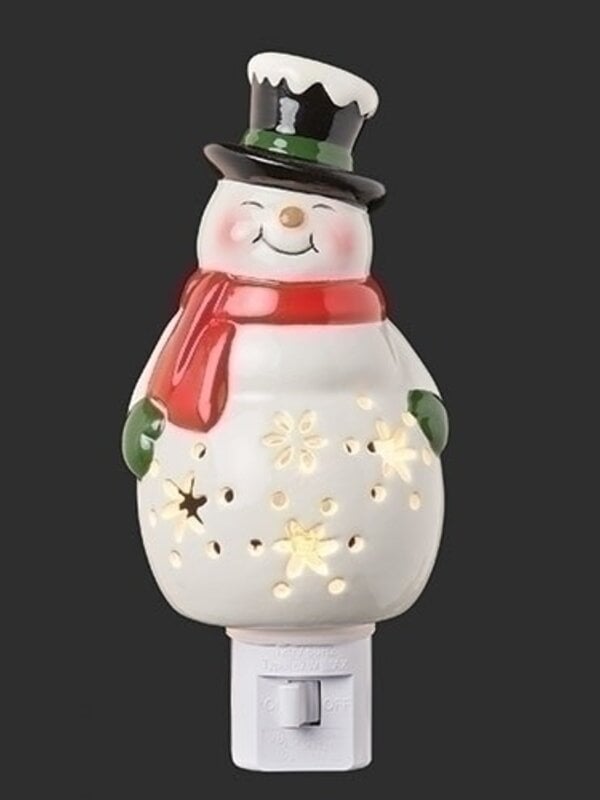 6.5"H SNOWMAN NIGHTLIGHT W/SNOWFLAKE BELLY