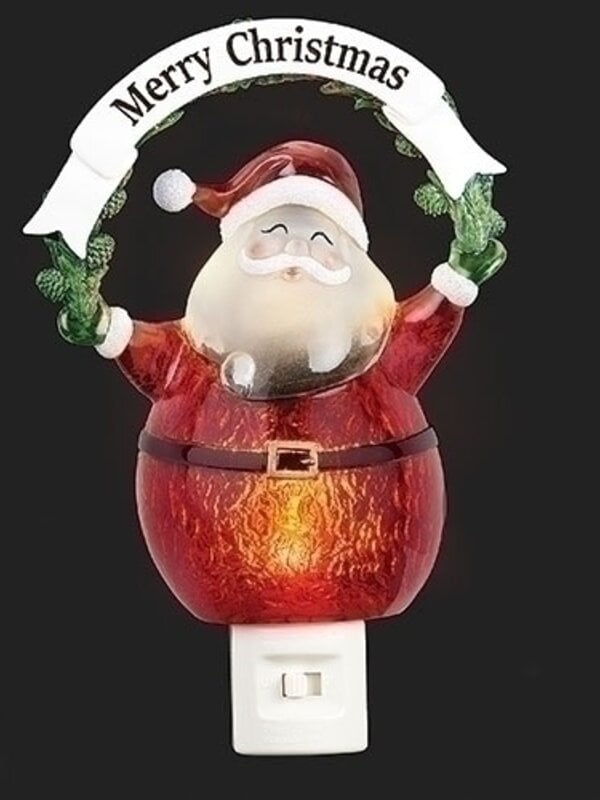 7.25"H MERRY CHRISTMAS SANTA NIGHT LIGHT