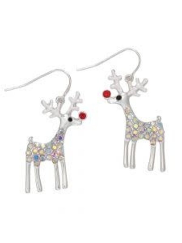 Silver Rudolph w AB Crystals