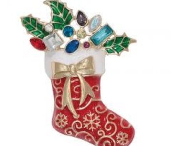 Christmas Stocking w Holly