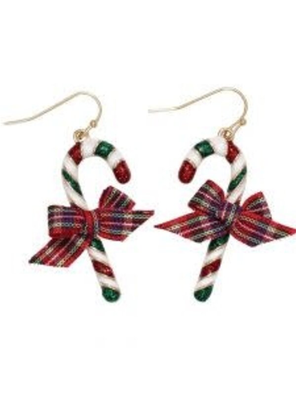 Candy Cane w Plaid Bow