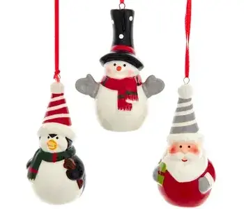 Festive Holiday Ornament – Santa, Snowman & Penguin