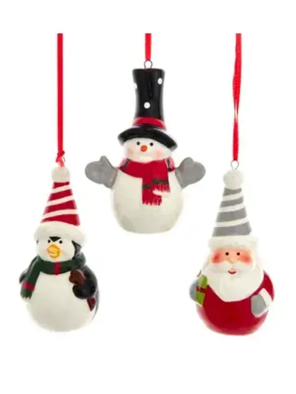 Festive Holiday Ornament – Santa, Snowman & Penguin