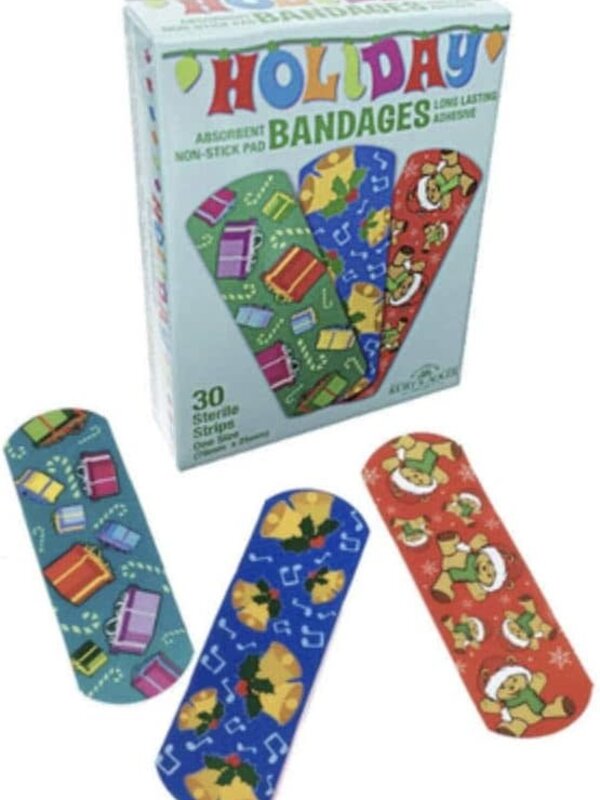 Holiday-Themed Bandages – 30 Sterile Strips