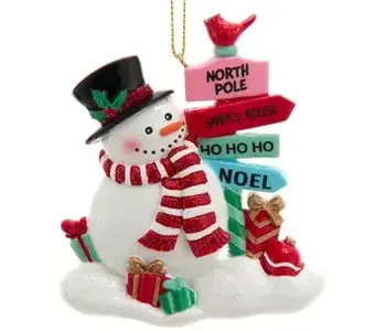 North Pole Snowman Ornament