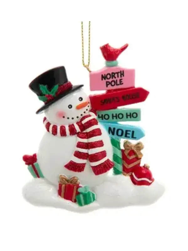 North Pole Snowman Ornament