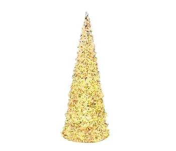 Lighted Acrylic Glitter Christmas Tree 13"
