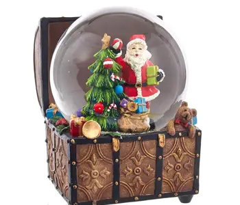 Santa’s Treasure Chest Musical Snow Globe