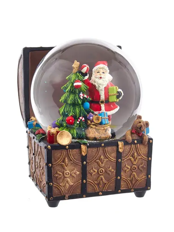 Santa’s Treasure Chest Musical Snow Globe