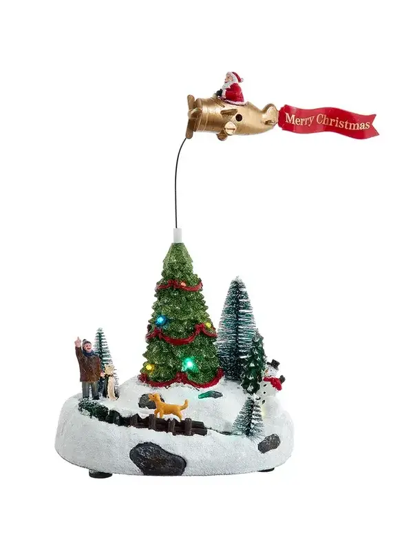 Lighted Santa Christmas Scene Table Piece