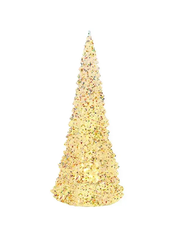 Lighted Acrylic Glitter Christmas Tree 15.5"