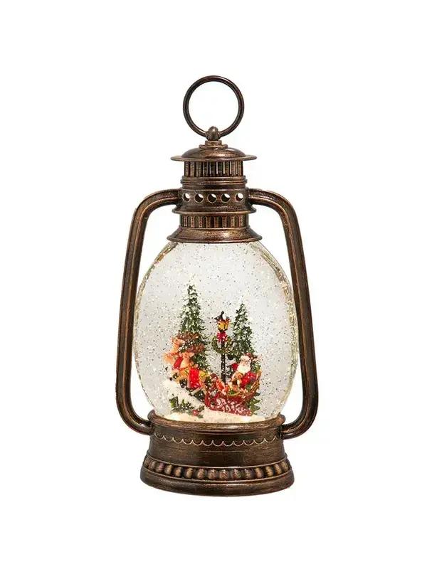 Lighted Santa On Sleigh Water Lantern
