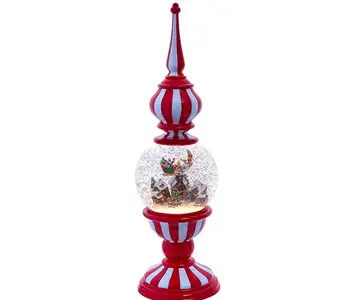 Lighted Tower With Santa Scene Village