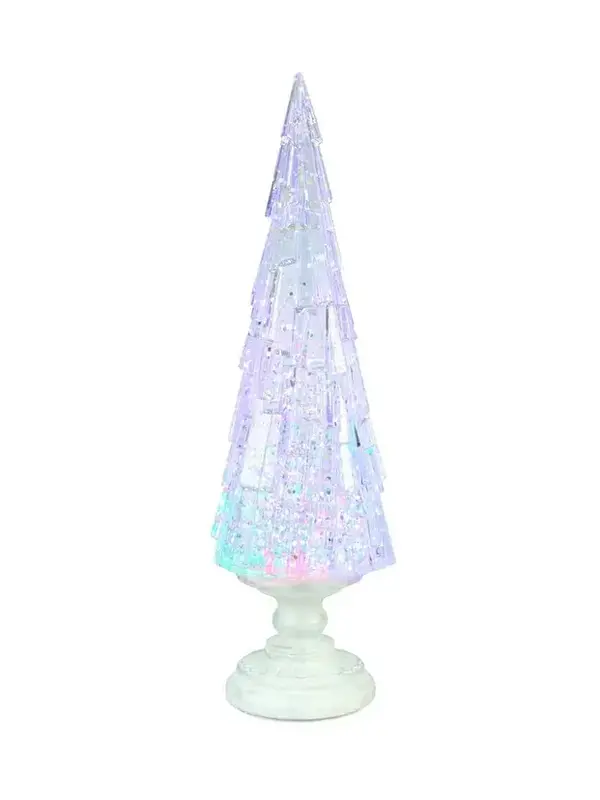 Lighted Christmas Tree Lantern With Spinning Glitter Water
