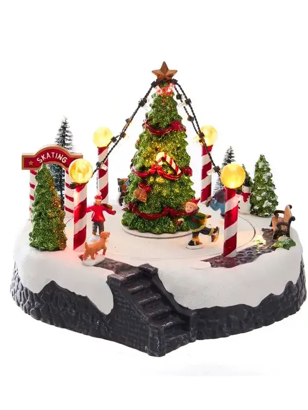 Lighted Ice Rink With Trees Tabletop