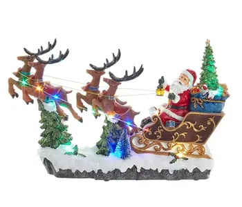 Musical Santa and Sleigh Table Piece