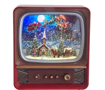 Musical Water Santa TV Lantern
