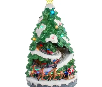 Lighted Musical Christmas Tree With Moving Train