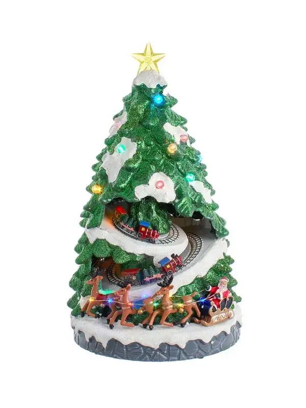 Lighted Musical Christmas Tree With Moving Train