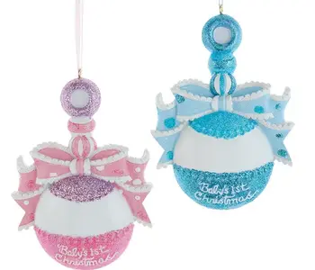 Baby’s First Christmas Ornament – Glittery Pacifier Design