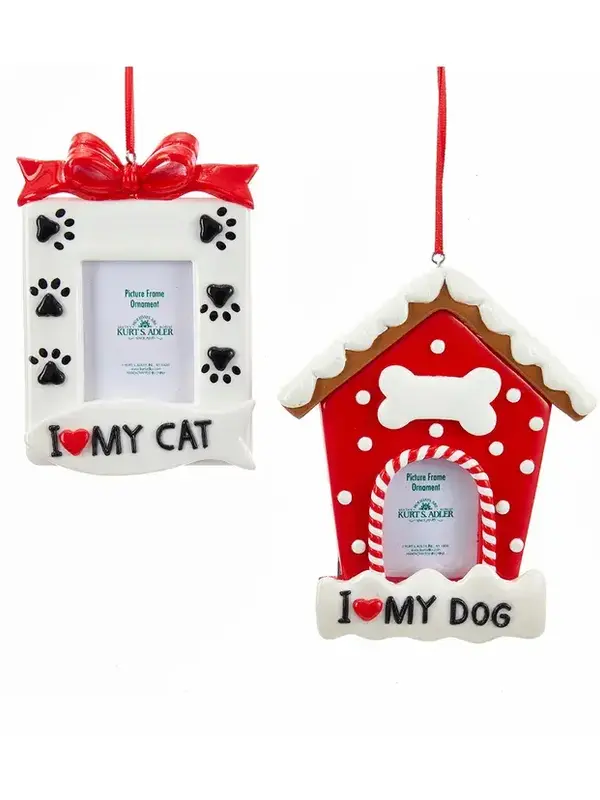 I ❤️ My Cat & Dog Photo Frame Ornaments