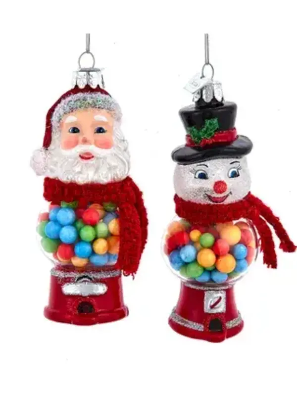 Santa & Snowman Gumball Machine Ornaments