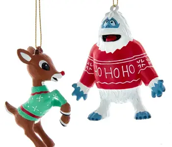 Rudolph & Bumble Ugly Sweater Christmas Ornaments