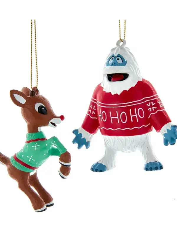 Rudolph & Bumble Ugly Sweater Christmas Ornaments