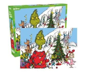 Grinch Christmas 1000 Piece Glitter Snow Jigsaw Puzzle