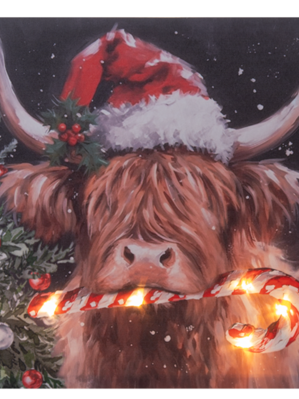 Christmas Cow Light Up Plaque