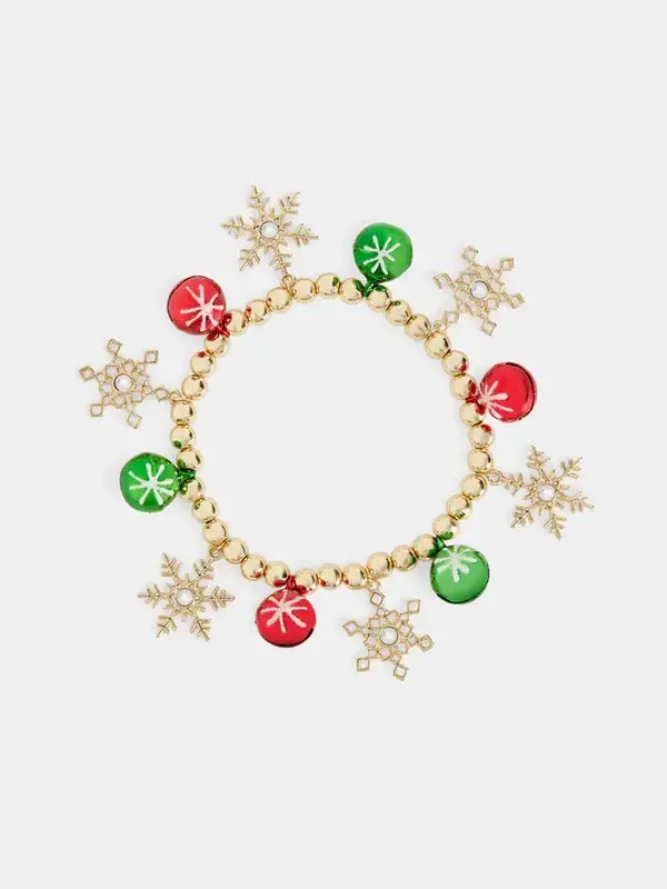 Christmas Charm Jingle Bracelet - Gold