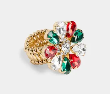 Jolly Christmas Stretch Ring - Gold