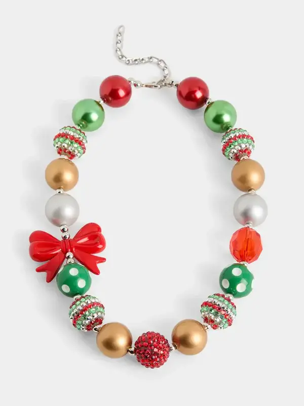 Holiday Cheer Bow Necklace