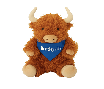 12" Sitting Highland Cow w/Bandana