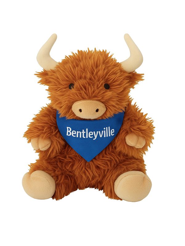 12" Sitting Highland Cow w/Bandana