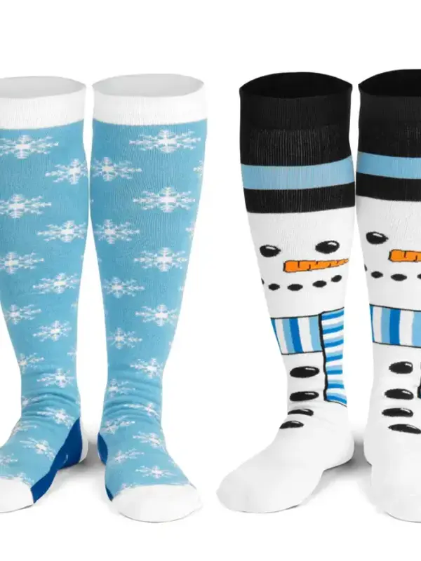 Snowflake & Snowman Knee High Socks (2 Pack)