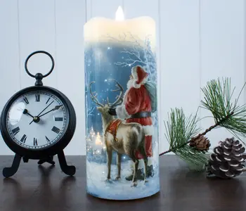 STARRY NIGHT SANTA FIBER OPTIC CANDLE