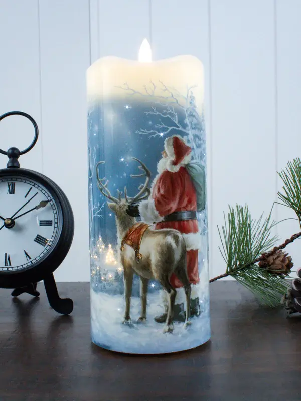 STARRY NIGHT SANTA FIBER OPTIC CANDLE