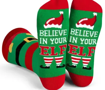 Believe in your Elf Christmas Socks