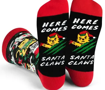 Here Comes Santa Claws Socks